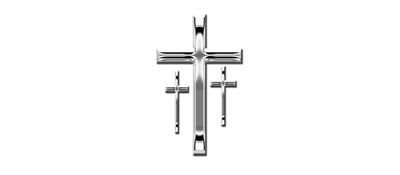 DNSEMP-L-517-SL-WT Silver 3 Crosses White